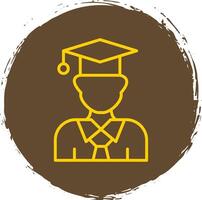 Graduation Line Circle Sticker Icon vector