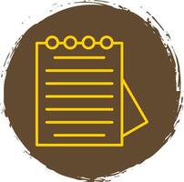 Notepad Line Circle Sticker Icon vector
