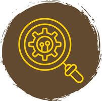 Gears Line Circle Sticker Icon vector