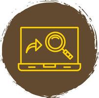 Magnifying Glass Line Circle Sticker Icon vector