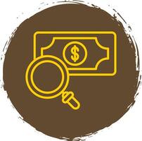 Money Line Circle Sticker Icon vector