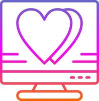 Heart Line Circle Sticker Icon vector