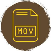 Mov File Line Circle Sticker Icon vector