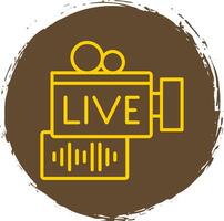 Live Stream Line Circle Sticker Icon vector