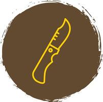 Knife Line Circle Sticker Icon vector