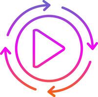 Rotation Line Circle Sticker Icon vector