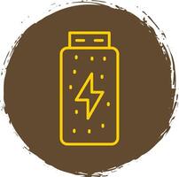 Battery Status Line Circle Sticker Icon vector