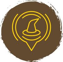 Magic Line Circle Sticker Icon vector