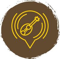 Guitar Line Circle Sticker Icon vector