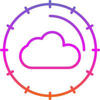 Cloud Computing Line Circle Sticker Icon vector