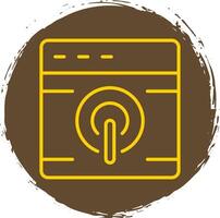 Browser Line Circle Sticker Icon vector