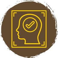 Face Recognition Line Circle Sticker Icon vector