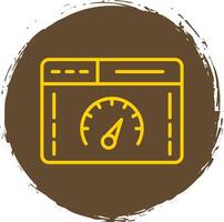 Speed Test Line Circle Sticker Icon vector