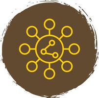Share Line Circle Sticker Icon vector