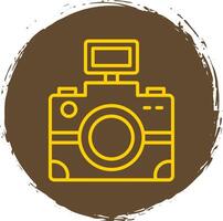 fotografía línea circulo pegatina icono vector