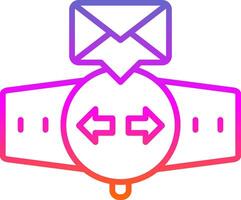 Message Line Circle Sticker Icon vector