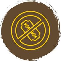 No Blade Line Circle Sticker Icon vector