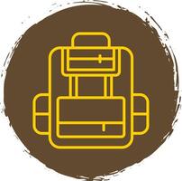 Rucksack Line Circle Sticker Icon vector