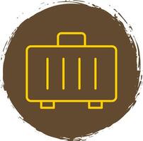 Suitcase Line Circle Sticker Icon vector