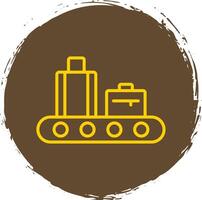 Conveyor Line Circle Sticker Icon vector