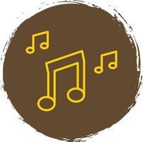 Music Line Circle Sticker Icon vector