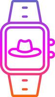 Watch Line Circle Sticker Icon vector