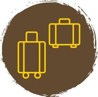 Suitcases Line Circle Sticker Icon vector