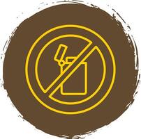 No Lighter Line Circle Sticker Icon vector