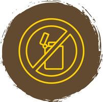 No Lighter Line Circle Sticker Icon vector