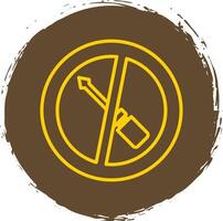 No Screwdriver Line Circle Sticker Icon vector