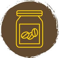 Beans Jar Line Circle Sticker Icon vector