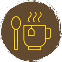 Coffee Cup Line Circle Sticker Icon vector