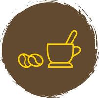 Coffee Line Circle Sticker Icon vector