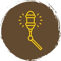 Microphone Line Circle Sticker Icon vector