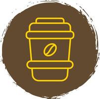 Latte Line Circle Sticker Icon vector