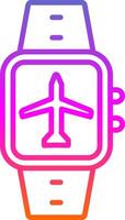 Airplane Mode Line Circle Sticker Icon vector