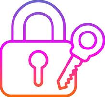 Padlock Line Circle Sticker Icon vector