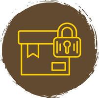 Package Line Circle Sticker Icon vector
