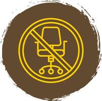 prohibido firmar línea circulo pegatina icono vector