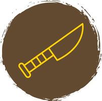 Knife Line Circle Sticker Icon vector