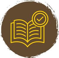 Book Line Circle Sticker Icon vector