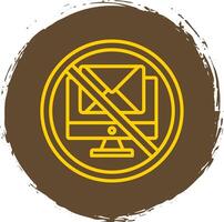 Prohibited Sign Line Circle Sticker Icon vector