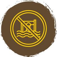 Prohibited Sign Line Circle Sticker Icon vector