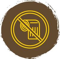 prohibido firmar línea circulo pegatina icono vector