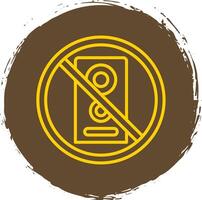 No speaker Line Circle Sticker Icon vector