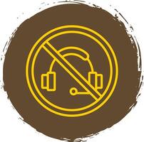 Prohibited Sign Line Circle Sticker Icon vector