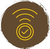 Wifi Line Circle Sticker Icon vector