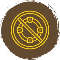 Prohibited Sign Line Circle Sticker Icon vector