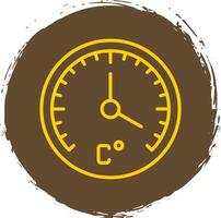 Thermometer Line Circle Sticker Icon vector