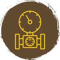 Pressure Gauge Line Circle Sticker Icon vector